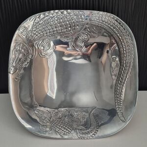 RARE 2002 Arthur Court ALLIGATOR Square Bowl 10"